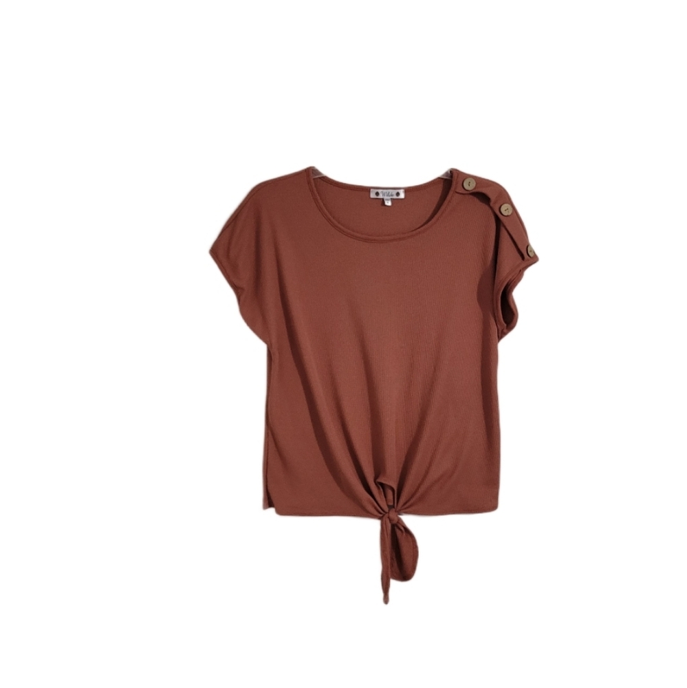 Wilde Women's Size M Tie-Knot Cap Sleeve Pullover Top